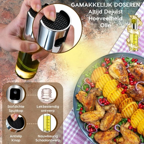 Goedkoop ???? W&Z® Oliefles Met Schenktuit - Olijfolie- & Azijnstel – 500ml - Doseerfles - Navulbaar -Olijfolie Sprayer - BBQ Accesories ???? 3 Goedkoop ???? W&Z® Oliefles Met Schenktuit - Olijfolie- & Azijnstel – 500ml - Doseerfles - Navulbaar -Olijfolie Sprayer - BBQ Accesories ???? - Afbeelding 3