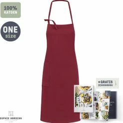 Flash-uitverkoop ???? Sophie Nørdinn Schort Van Sophie Nordinn® - Keukenschort Malmö (Rood) - Schorten Voor Vrouwen - 87 X 77 Cm ????