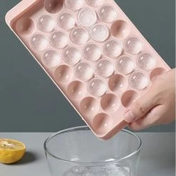 Promo ⭐ Innovatique Ronde Ijsblokjesvorm Met Deksel - 2 Stuks - Roze - 66 Ronde Mini Ijsblokjes - ø 1,5cm - Stofvrij - Plooibaar - Bioplastic - Ice Cube - Makkelijk Te Vullen - Zonder Morsen ⭐ -Tefal Shop 550x555 5