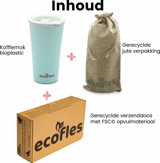 Gloednieuw ⭐ Ecofles - Thermosbeker - Travel Mug – Koffiebeker To Go – Duurzaam - Bioplastic - 450ml – Groen ???? 10 Gloednieuw ⭐ Ecofles - Thermosbeker - Travel Mug – Koffiebeker To Go – Duurzaam - Bioplastic - 450ml – Groen ???? - Afbeelding 10