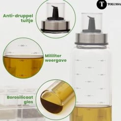 Nieuw ⌛ Tolussa Olijfolie Fles 500ML – Oliefles Glas Met Schenktuit – Anti-drup - Incl. Deksel ⌛ -Tefal Shop 550x566 8