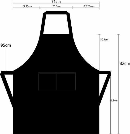 Nieuw ???? Chefs Fashion - Keukenschort - Grijs Schort - 2 Zakken - Simpel Verstelbaar - 71 X 82 Cm ???? 4 Nieuw ???? Chefs Fashion - Keukenschort - Grijs Schort - 2 Zakken - Simpel Verstelbaar - 71 X 82 Cm ???? - Afbeelding 4