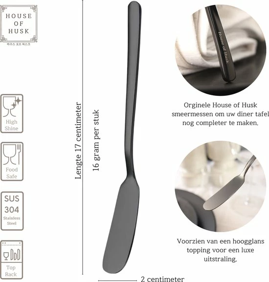 Aanbiedingen ⭐ House Of Husk Botermesjes Set - Zwart - RVS - Botermes - Smeermessen - Tapas Mesjes - 6 Stuks ???? 2 Aanbiedingen ⭐ House Of Husk Botermesjes Set - Zwart - RVS - Botermes - Smeermessen - Tapas Mesjes - 6 Stuks ???? - Afbeelding 2
