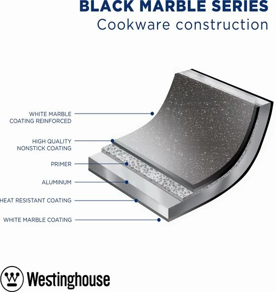 Nieuw ???? Westinghouse Koekenpan Inductie - Ø 30 Cm - Zwart Marmer - Speciale Editie ???? 5 Nieuw ???? Westinghouse Koekenpan Inductie - Ø 30 Cm - Zwart Marmer - Speciale Editie ???? - Afbeelding 5