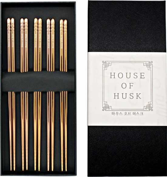 Beste Verkoop ???? House Of Husk Chopsticks Set - Koreaanse Eetstokjes - Vaatwasserbestendig - RVS - 5 Paar - Rose Goud ⌛ 1 Beste Verkoop ???? House Of Husk Chopsticks Set - Koreaanse Eetstokjes - Vaatwasserbestendig - RVS - 5 Paar - Rose Goud ⌛
