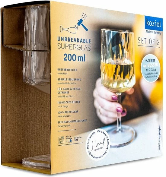 Flash-uitverkoop ⌛ Wijnglas, 0.2 L, Set Van 2, Organic, Transparant - Koziol | Club No. 9 ???? 6 Flash-uitverkoop ⌛ Wijnglas, 0.2 L, Set Van 2, Organic, Transparant - Koziol | Club No. 9 ???? - Afbeelding 6