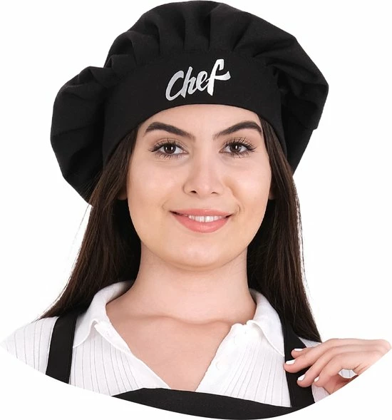 Gloednieuw ???? Merkloos Tavas Chef Koksmuts Met Tekst | Zwart ???? 1 Gloednieuw ???? Merkloos Tavas Chef Koksmuts Met Tekst | Zwart ????