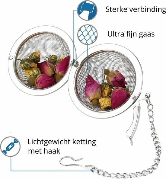 Korting ???? Merkloos Set 3 Stuks Thee Zeef - Thee/kruiden Kogel RVS -Thee Ei RVS - Kruiden Zeef/filter RVS ???? 3 Korting ???? Merkloos Set 3 Stuks Thee Zeef - Thee/kruiden Kogel RVS -Thee Ei RVS - Kruiden Zeef/filter RVS ???? - Afbeelding 3