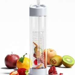 Gloednieuw ???? Merkloos Waterfles Met Naam - Drinkfles Met Rietje - Fruit Filter Infuser - 700 Ml - Wit - Vaderdag Cadeau ???? -Tefal Shop 550x604 2