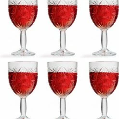 Hete verkoop ✔️ Libbey Wijnglas Atik - 290 Ml / 29 Cl - 6 Stuks - Ster Motief - Vaatwasserbestendig - Hoge Kwaliteit ????