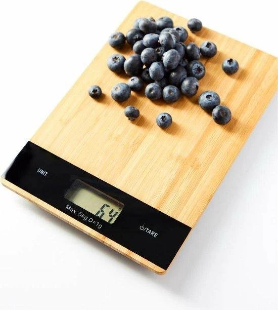 Gloednieuw ???? 5five Digitale Keukenweegschaal Van Bamboe Max 5 Kilo - Precisie Weegschaal ???? 3 Gloednieuw ???? 5five Digitale Keukenweegschaal Van Bamboe Max 5 Kilo - Precisie Weegschaal ???? - Afbeelding 3