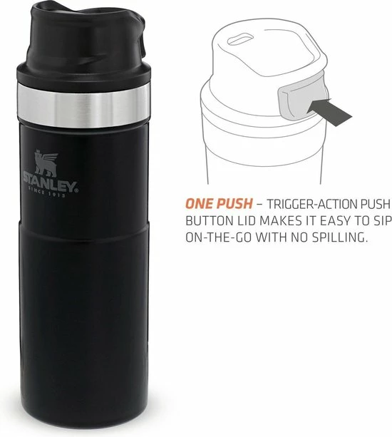 Korting ???? Stanley PMI Stanley Trigger-Action Travel Mug 0.47L - Thermosfles - Matt Black ???? 4 Korting ???? Stanley PMI Stanley Trigger-Action Travel Mug 0.47L - Thermosfles - Matt Black ???? - Afbeelding 4