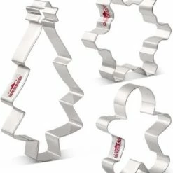 Coupon ???? Keniao Uitsteekvormen Set Kerstboom, Sneeuwvlok & Koekemannetje- RVS - Groot Formaat Kerst Uitstekers Voor Koekjesdeeg ✨