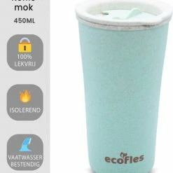 Gloednieuw ⭐ Ecofles - Thermosbeker - Travel Mug – Koffiebeker To Go – Duurzaam - Bioplastic - 450ml – Groen ???? 14 Gloednieuw ⭐ Ecofles - Thermosbeker - Travel Mug – Koffiebeker To Go – Duurzaam - Bioplastic - 450ml – Groen ???? -Tefal Shop 550x641 1