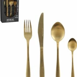 Kopen ???? Mica Decorations Bestekset 4 Persoons - 16 Delig - Roestvrijstaal - Goud ????
