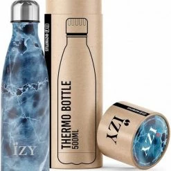 Kopen ???? IZY Bottles X Marmer Blauw | 500 ML | Thermosfles | Drinkfles | Waterfles | Schoolfles | Isoleerfles | Beker | Drinkbeker | Koud | Warm | Fles | Back To School | 500ml ❤️