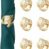 Hete verkoop ???? Full Bloom Servetringen Kerst 6 Stuks - Servetring Goud - Servet Ringen Voor Servet Van Katoen - Servet Ring Voor Servetten Van Linnen ????