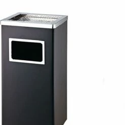 Promo ???? Merkloos Decopatent® Staande Asbak Met RVS Afvalbak - Asbak Voor Buiten - Vloerasbak - Buitenasbak Groot - Rookpaal - Asbakken - 30x24x62 ✔️ -Tefal Shop 550x671 2