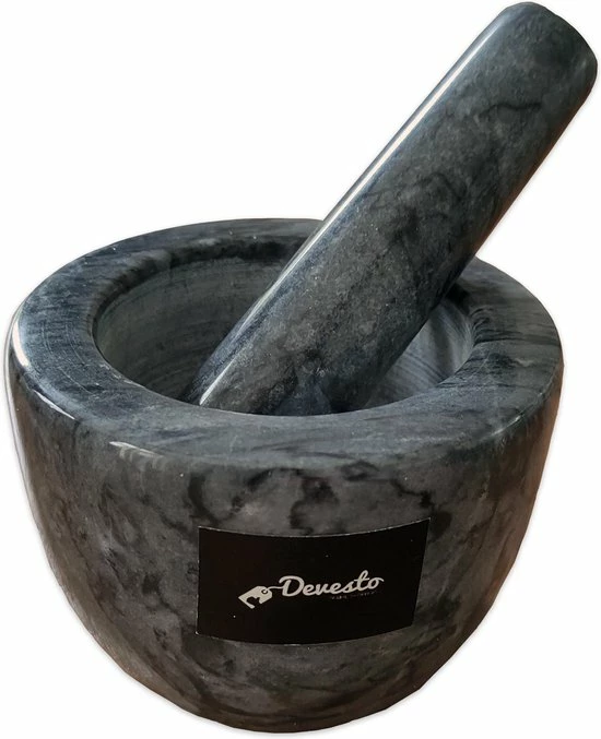 Goedkoop ⌛ Devesto Vijzel Met Stamper - Ø 10,5 Cm - Marmer - Zwart - Mortier ⭐ 3 Goedkoop ⌛ Devesto Vijzel Met Stamper - Ø 10,5 Cm - Marmer - Zwart - Mortier ⭐ - Afbeelding 3