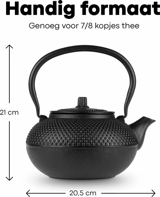 Hete verkoop ✔️ Vatten® - Theepot Gietijzer - Incl. RVS Theefilter - 1.5L - Zwart ???? 6 Hete verkoop ✔️ Vatten® - Theepot Gietijzer - Incl. RVS Theefilter - 1.5L - Zwart ???? - Afbeelding 6
