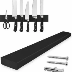 Coupon ???? Alheco Messenmagneet - Met Siliconen Beschermlaag Voor Messen - Inclusief Schroeven En Pluggen - Magneetstrip - RVS - Zilver - 26cm ✔️