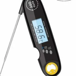 Goedkoopste ???? Nauwkeurige Keukenthermometer Met Ophangmagneet – Waterdicht - Digitale BBQ Thermometer - Vleesthermometer Keuken - Kernthermometer - Temperatuur Range -50 °C Tot 300°C - Qwality4u ❤️