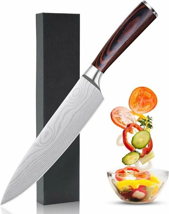 Promo ???? Promida Professioneel Koksmes 20cm - RVS Japans Keukenmes - Chef Mes Stainless Steel - Hout Handvat ???? 1 Promo ???? Promida Professioneel Koksmes 20cm - RVS Japans Keukenmes - Chef Mes Stainless Steel - Hout Handvat ????