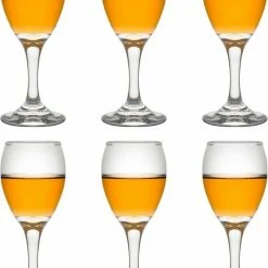Gloednieuw ???? Libbey Borrelglas Teardrop Sherry - 90 Ml / 9 Cl - 6 Stuks - Sherryglas - Portglas - Op Voet - Vaatwasserbestendig - Hoge Kwaliteit ✔️