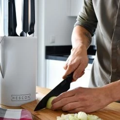 Beste recensies van ???? Hescom Messenset 7-delig Inclusief Messenblok - Roestvrijstaal / RVS Met Keramische ???? Coating Incl. Koksmes, Broodmes, Hakmes En Keukenschaar ???? -Tefal Shop 550x733 1