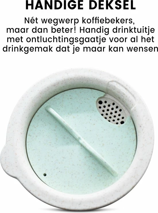 Gloednieuw ⭐ Ecofles - Thermosbeker - Travel Mug – Koffiebeker To Go – Duurzaam - Bioplastic - 450ml – Groen ???? 7 Gloednieuw ⭐ Ecofles - Thermosbeker - Travel Mug – Koffiebeker To Go – Duurzaam - Bioplastic - 450ml – Groen ???? - Afbeelding 7