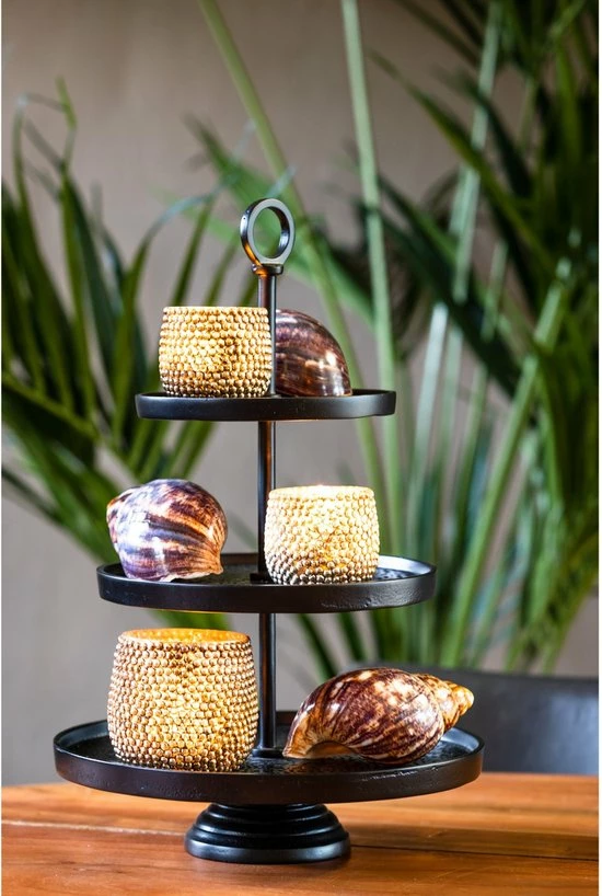 Beste deal ???? Light & Living Etagère Lutek - Zwart - 3 Laags ???? 9 Beste deal ???? Light & Living Etagère Lutek - Zwart - 3 Laags ???? - Afbeelding 9