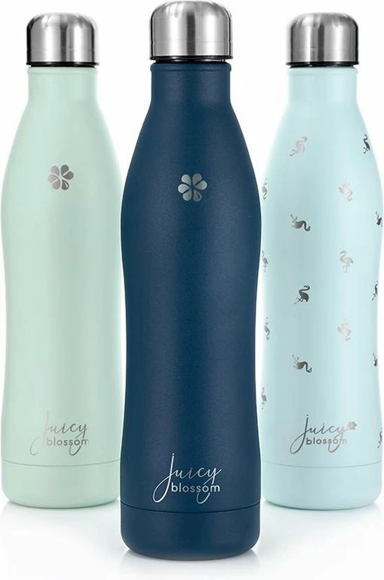 Beste deal ???? Juicy Blossom Drinkfles - 500ml - Stainless Steel Bottle - Roestvrij Staal - Waterfles - Drinkbus - Thermosfles (Nachtblauw) ???? 1 Beste deal ???? Juicy Blossom Drinkfles - 500ml - Stainless Steel Bottle - Roestvrij Staal - Waterfles - Drinkbus - Thermosfles (Nachtblauw) ????